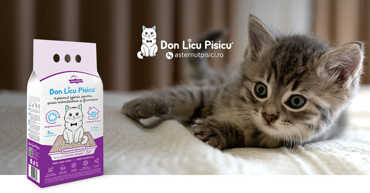 Așternut litiera pisici: Bentonita 100% Naturala, Non-Toxic
– Don Licu Pisicu'