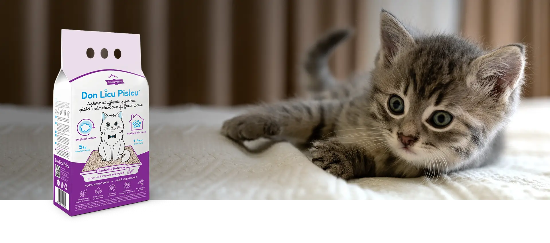 Așternut litiera pisici: Bentonita 100% Naturala, Non-Toxic - landscape