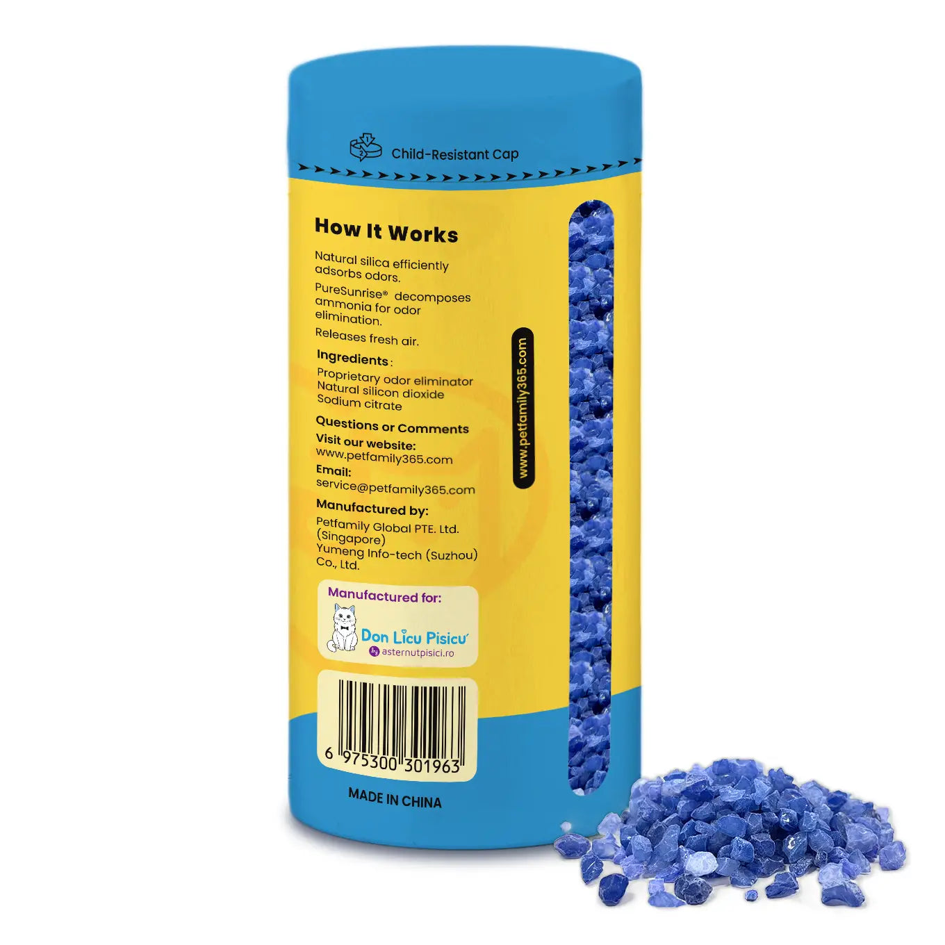 Dezodorizant Litieră, 3 buc, Granule, Fără parfum, cu Descompunere Amoniac