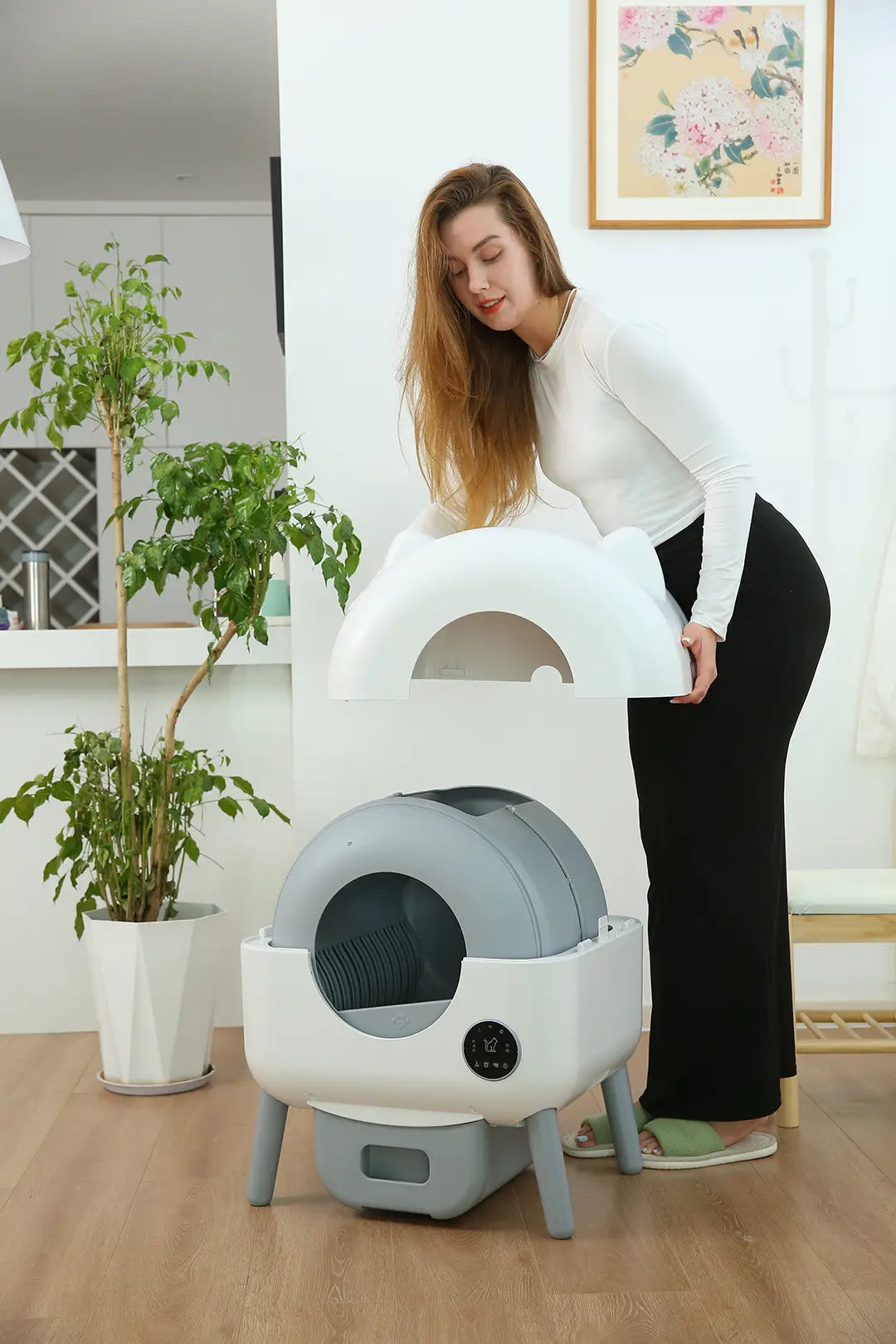 Litieră automată pisici, acoperită, funcții inteligente, NEO-AE - Utilizare