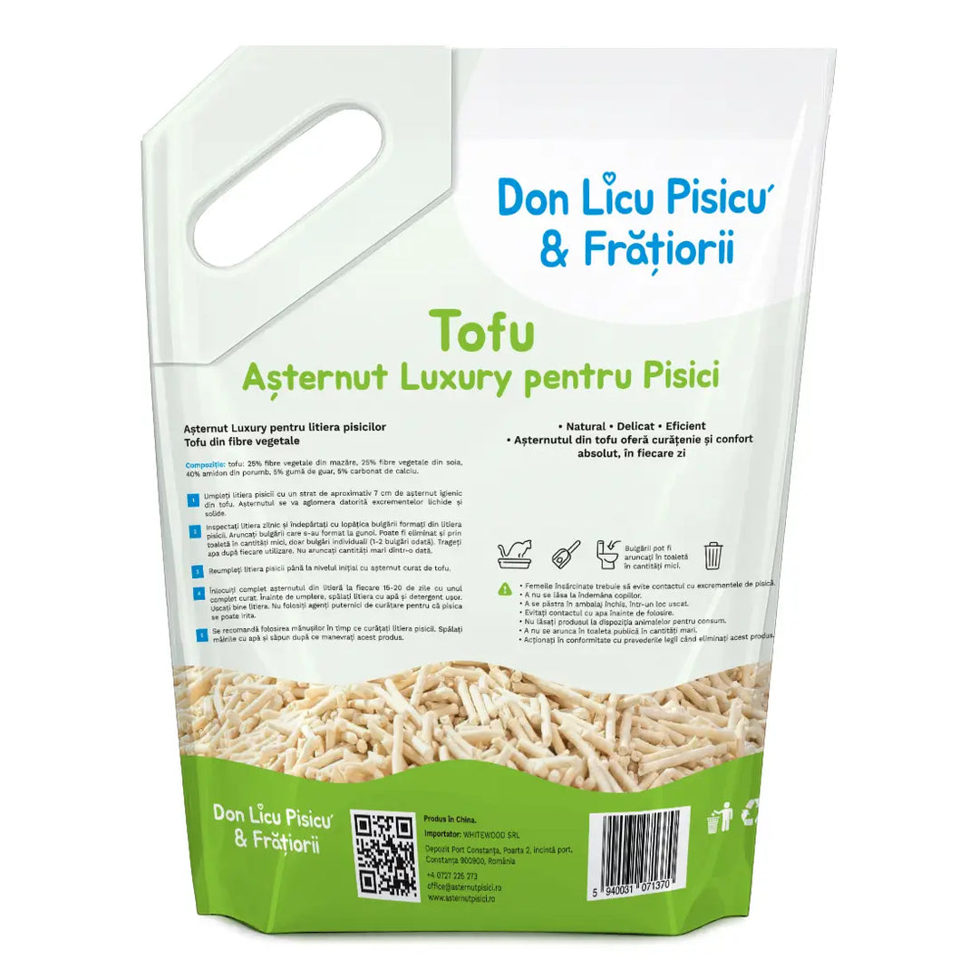 Tofu, Așternut Luxury pentru Litieră Pisici, 5.5kg