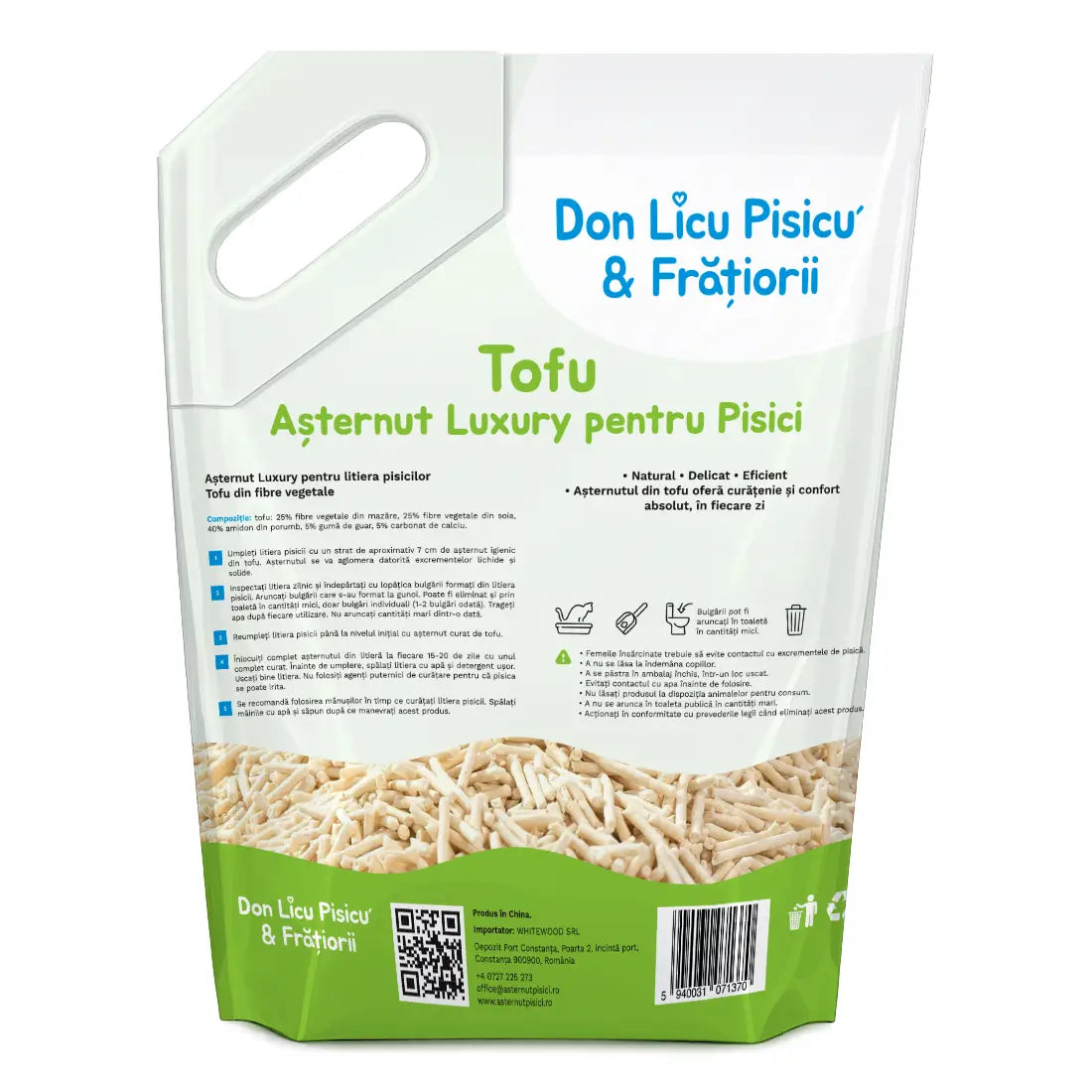 Tofu, Așternut Luxury pentru Litieră Pisici, 5.5kg